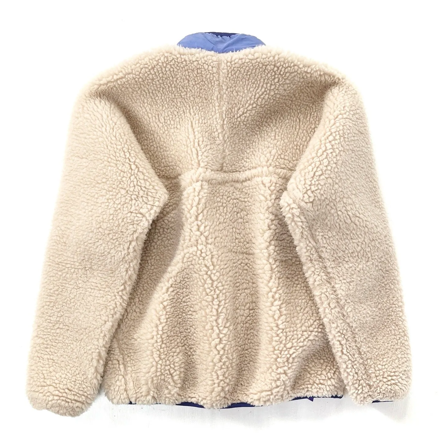 1988 Patagonia First Edition Classic Retro Pile Cardigan, Natural & French Red (S/M)