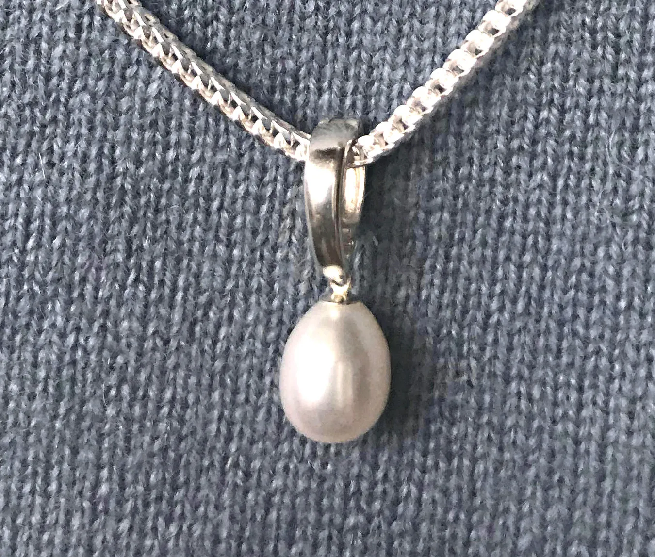 Anjou Pearl Sterling Silver Clip Pendant