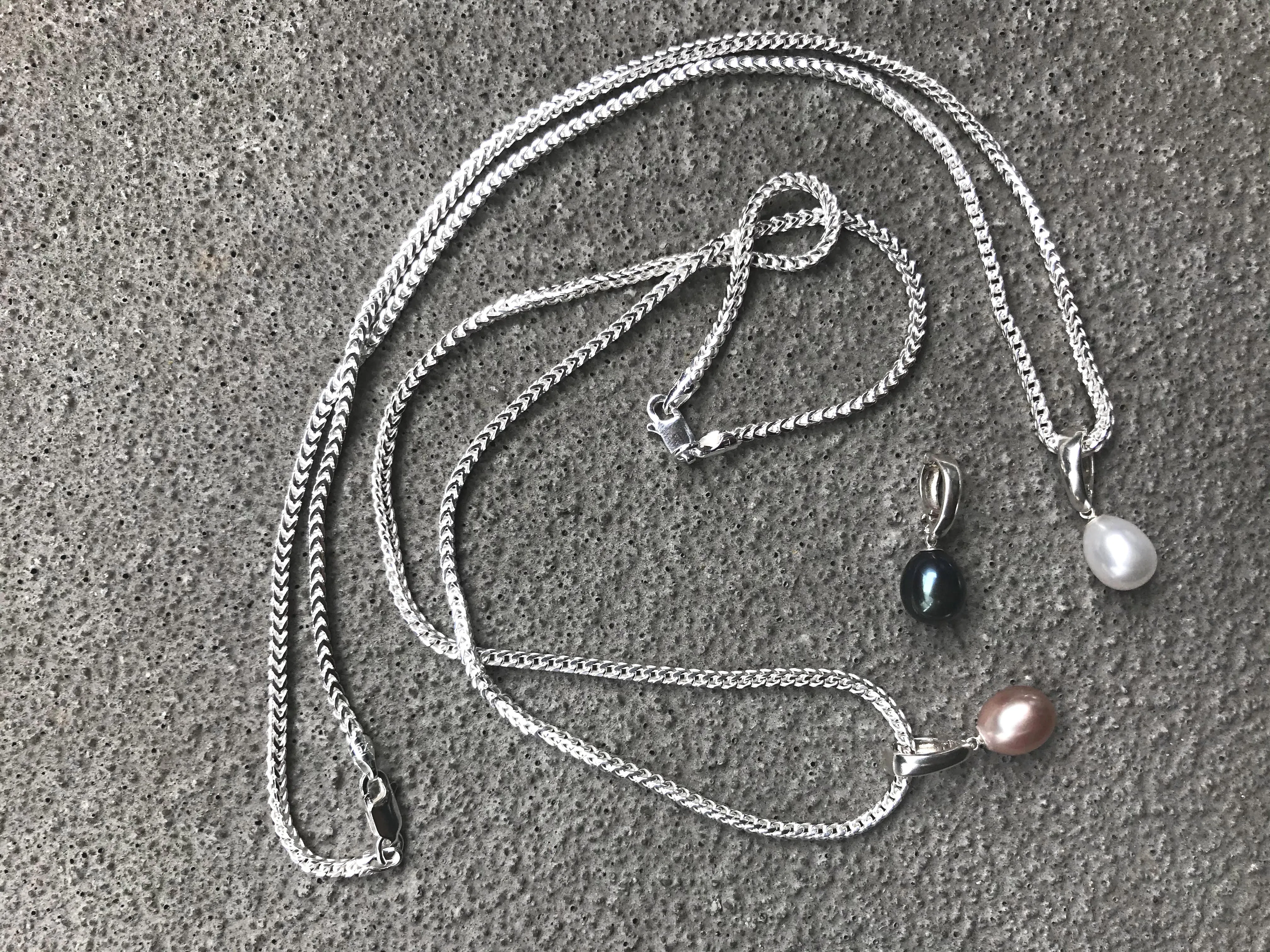 Anjou Pearl Sterling Silver Clip Pendant