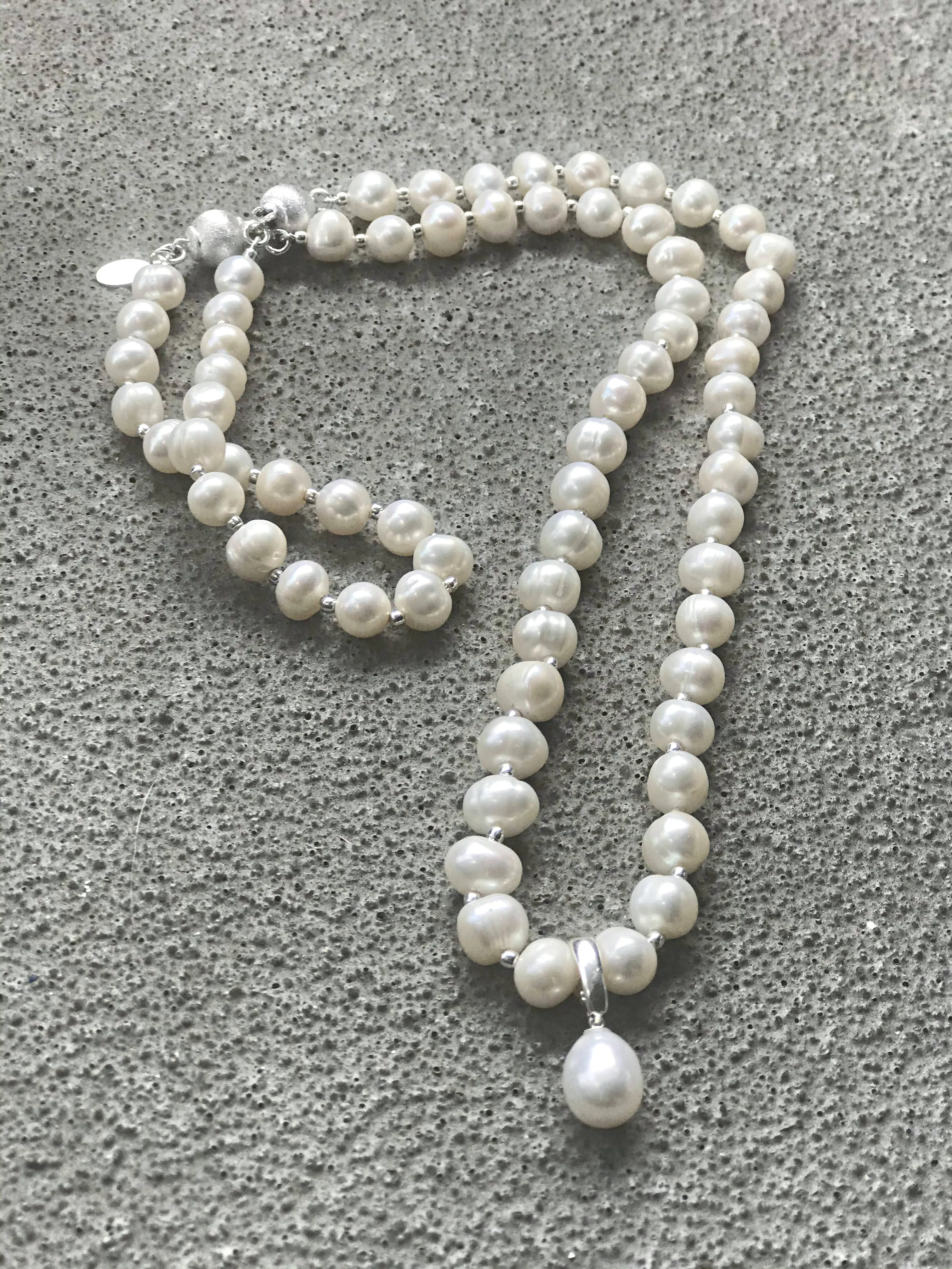 Anjou Pearl Sterling Silver Clip Pendant