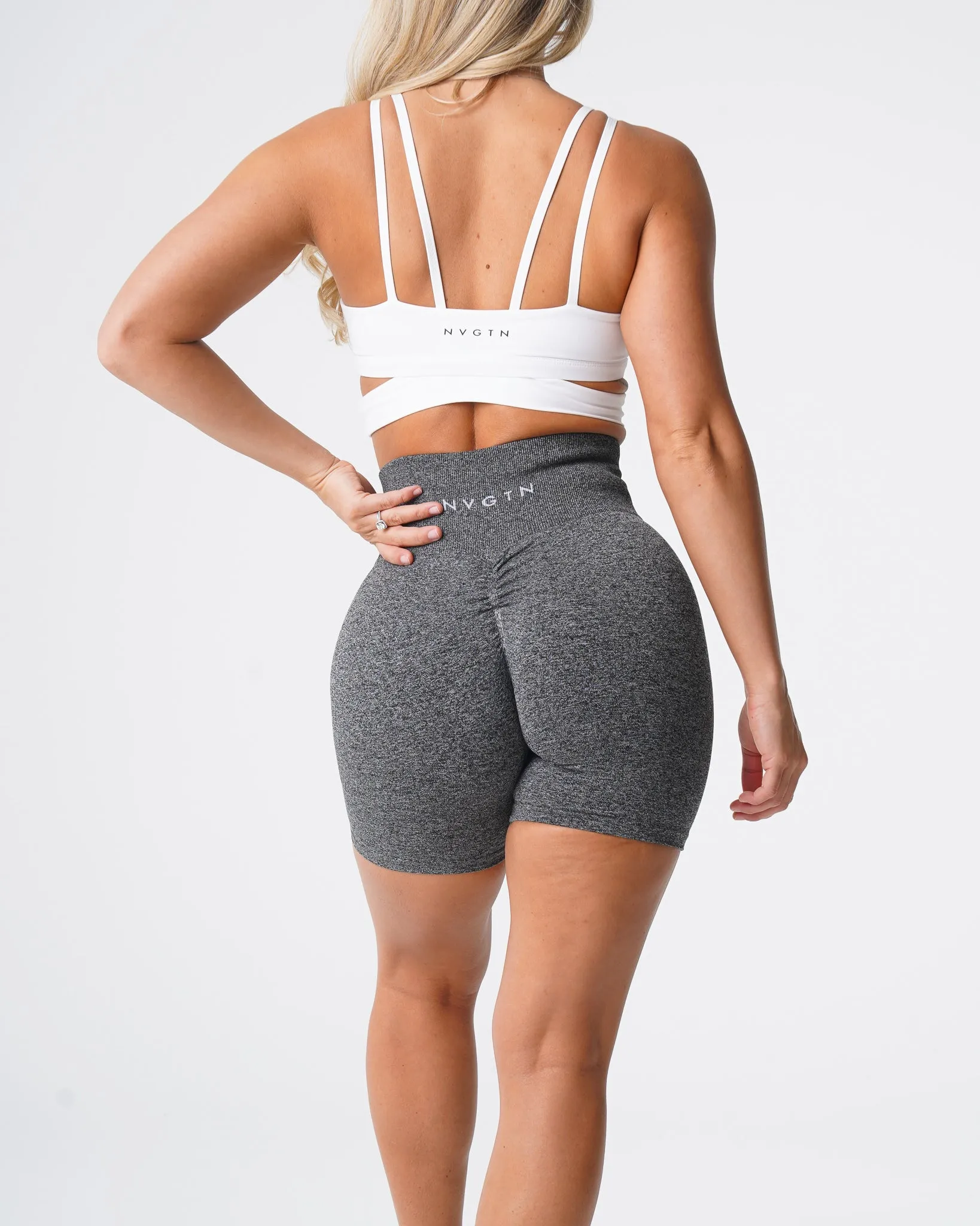 Black Speckled Scrunch Seamless Shorts