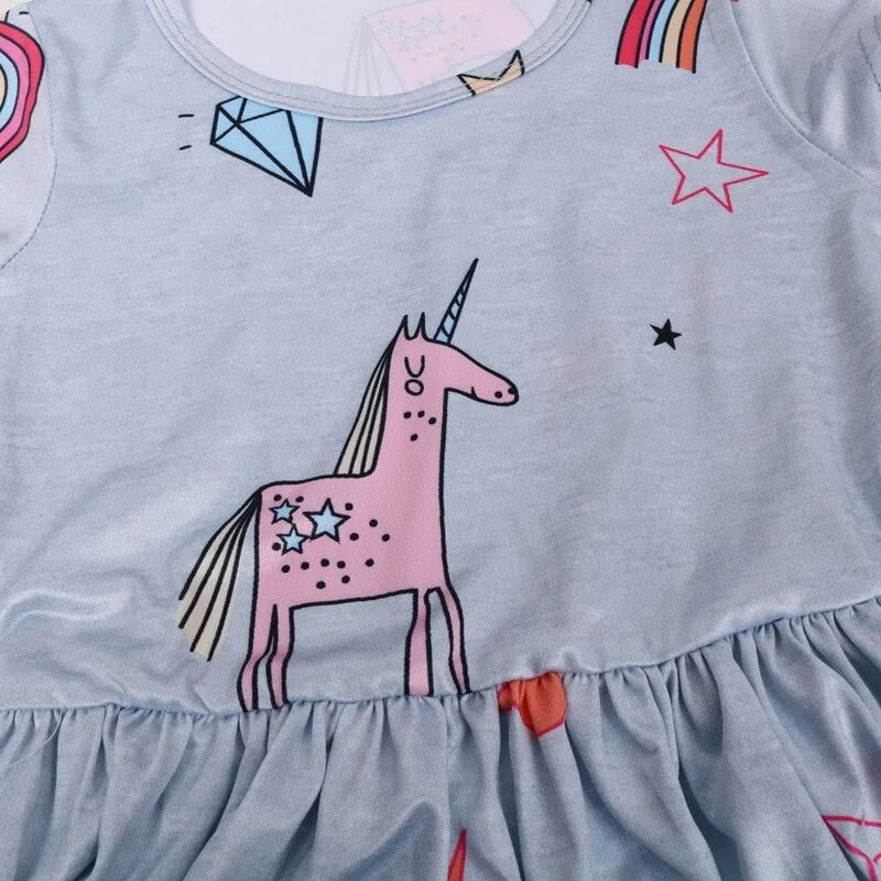 Blue Grey Unicorn Dress