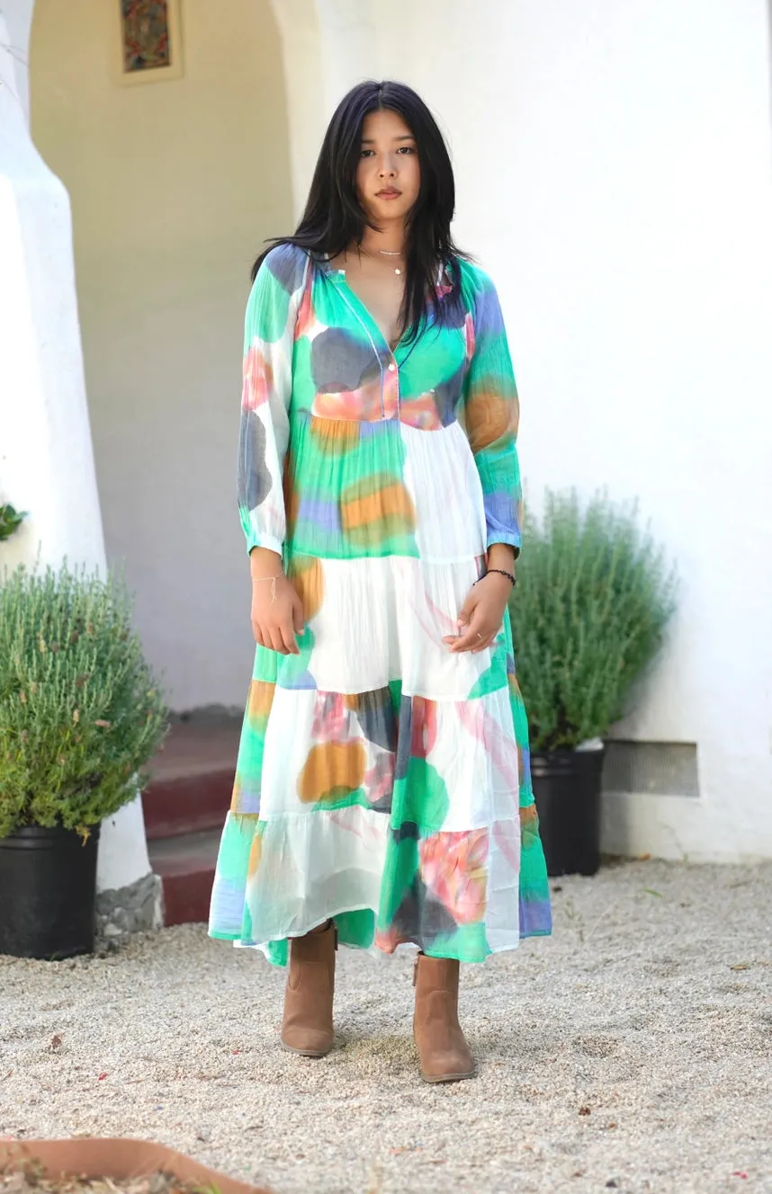Cezanne Tiered Maxi Dress | Emerald