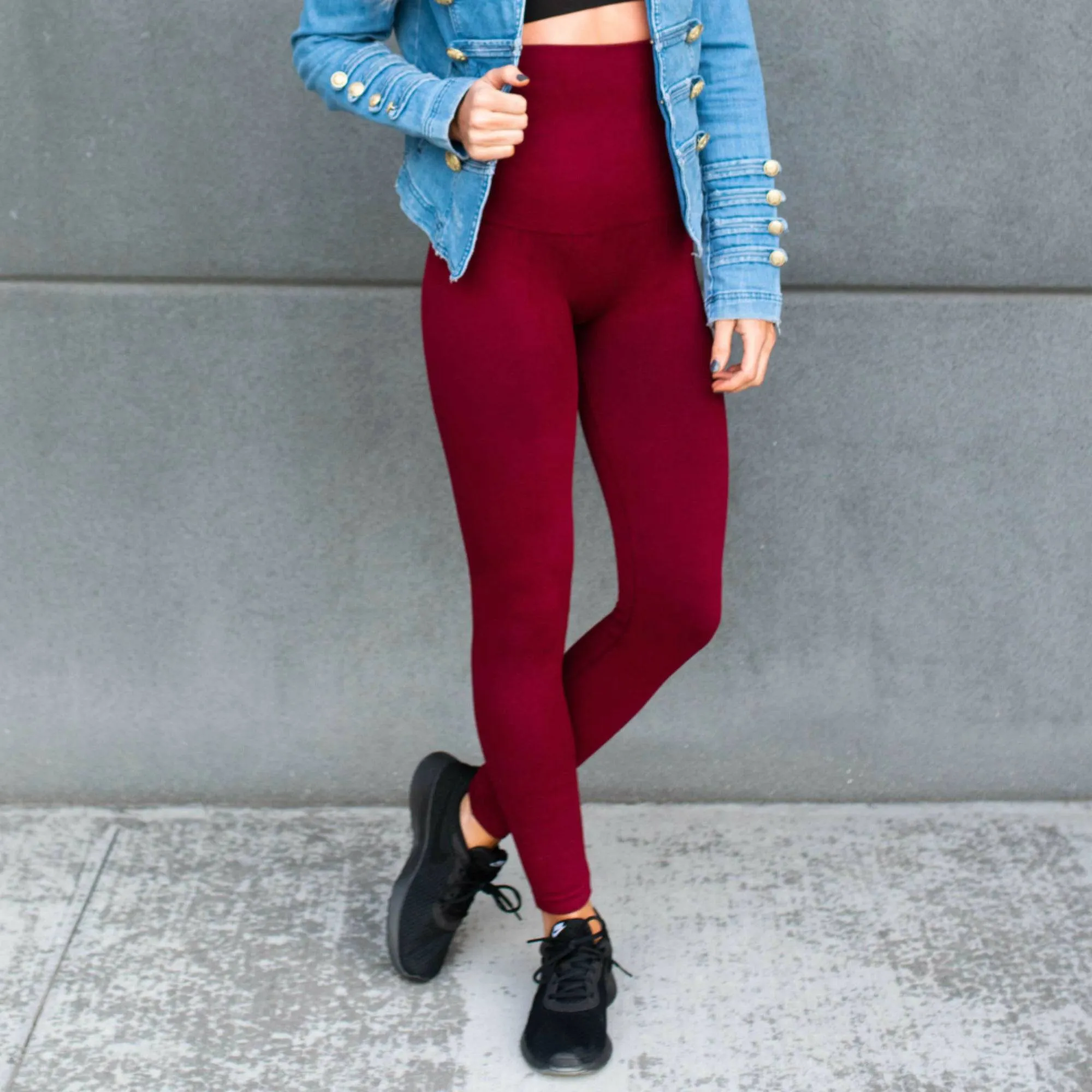 Compression Non-Lined Tummy Control Leggings (Yelete)
