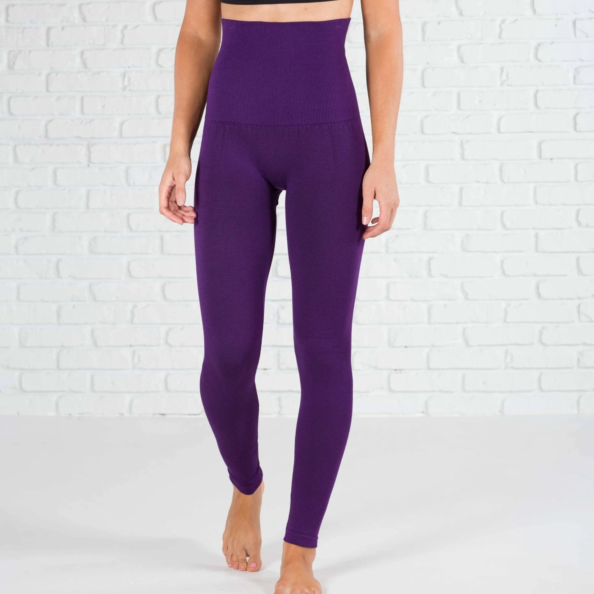 Compression Non-Lined Tummy Control Leggings (Yelete)