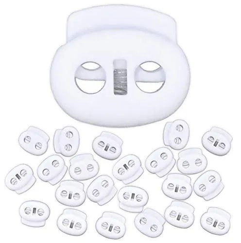Cord Lock Cord Stop Tightener Lace Locking End Two Hole Fastener for Drawstrings, Shoelaces, Bow Cord, Bungee Cord