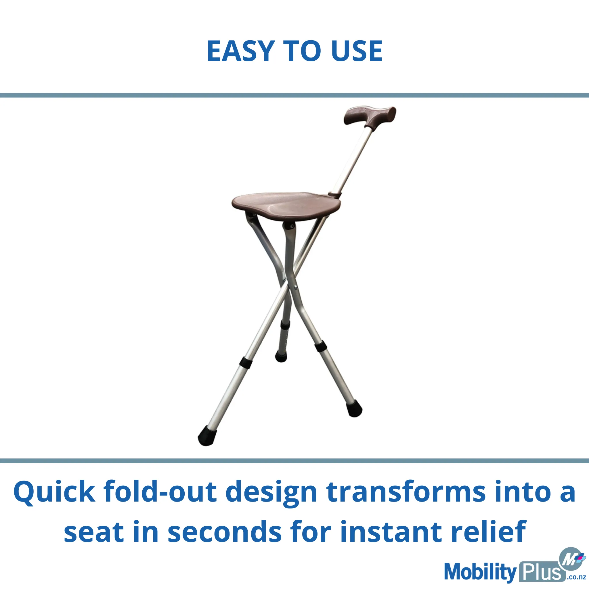 Deluxe Cane Seat & Walking Stick in One!