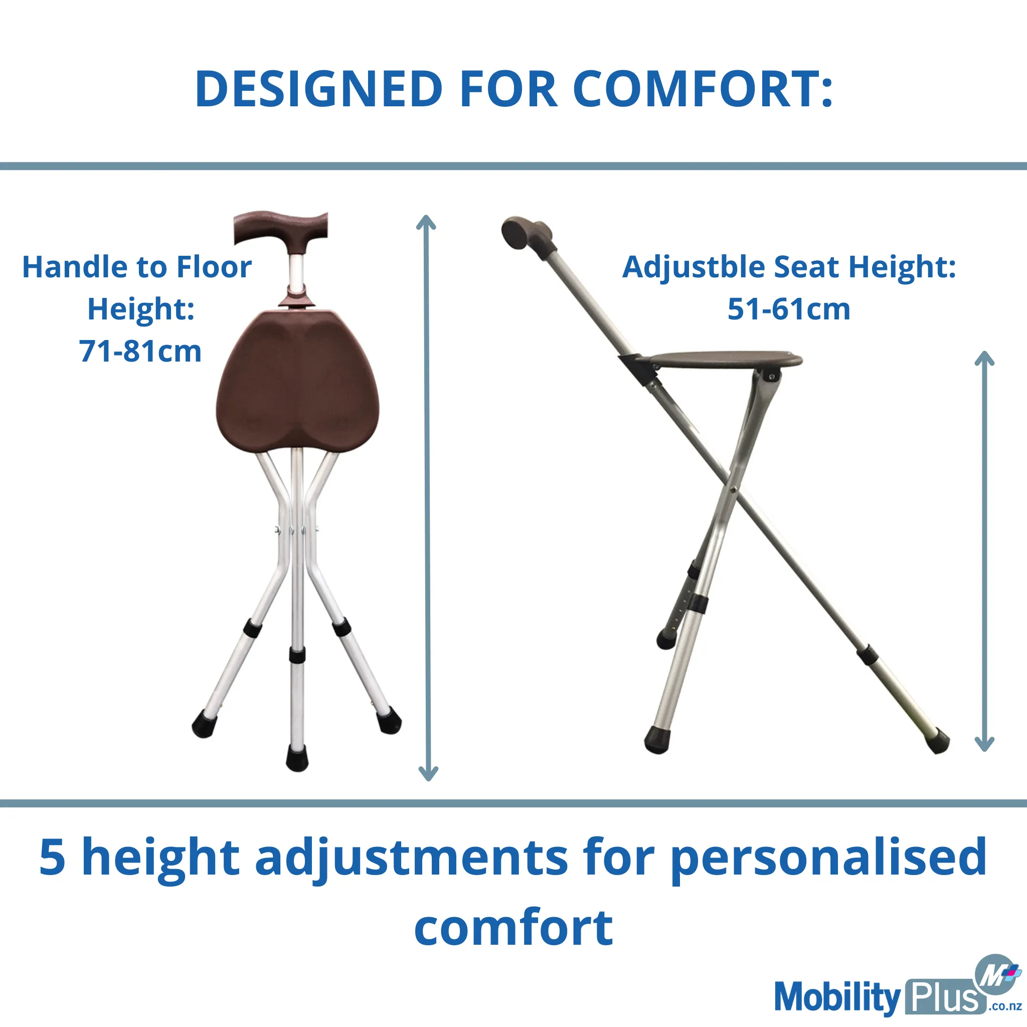 Deluxe Cane Seat & Walking Stick in One!