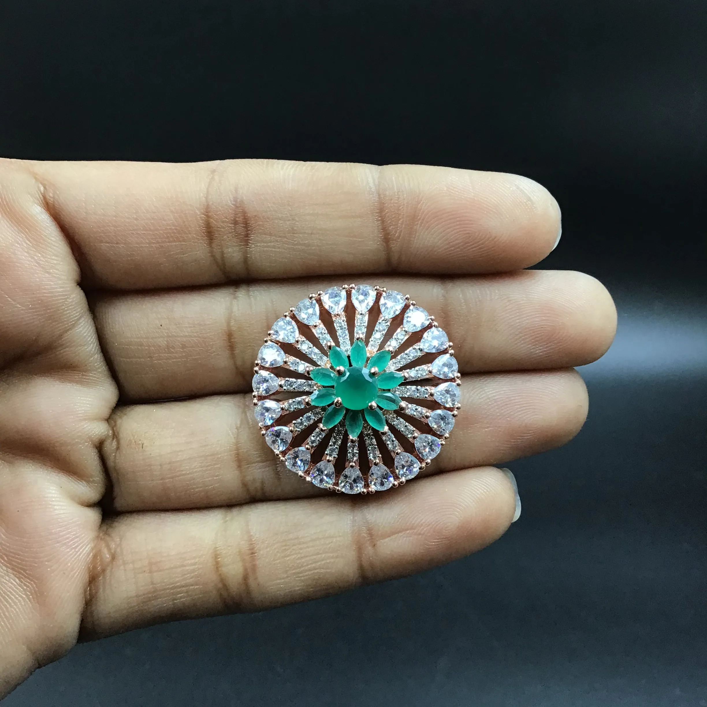 Green Zircon/AD Earring 14116-1207