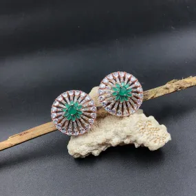 Green Zircon/AD Earring 14116-1207