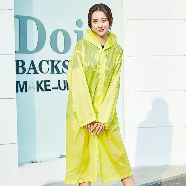 Half Transparent EVA Raincoat Jacket For