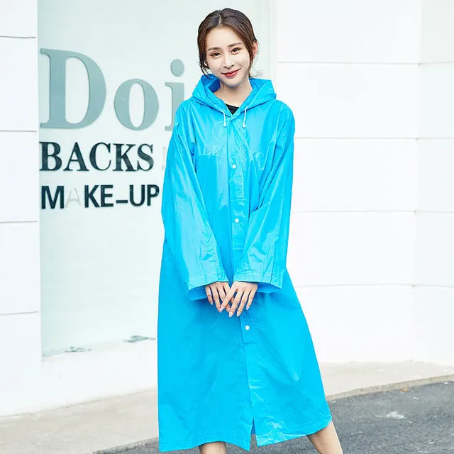 Half Transparent EVA Raincoat Jacket For