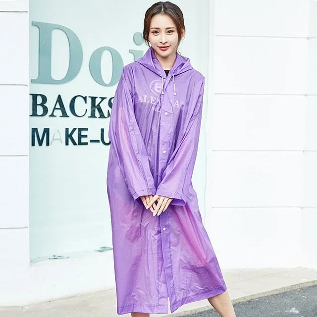 Half Transparent EVA Raincoat Jacket For