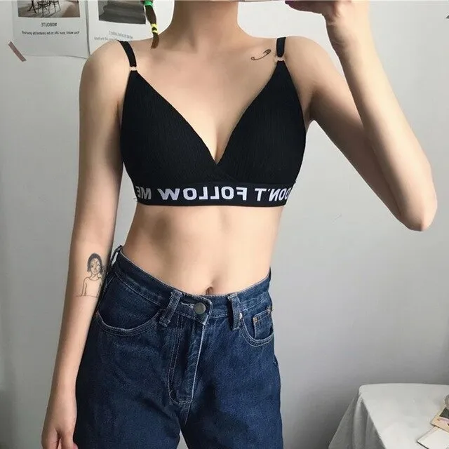 Letters Printed Stretch Freedom Bra
