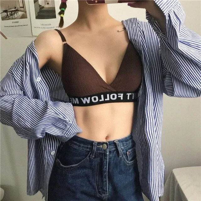 Letters Printed Stretch Freedom Bra