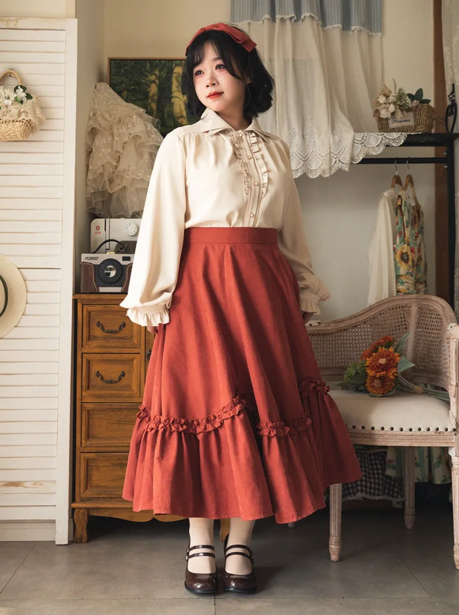 Skirt Frilled Petal Retro Pendant
