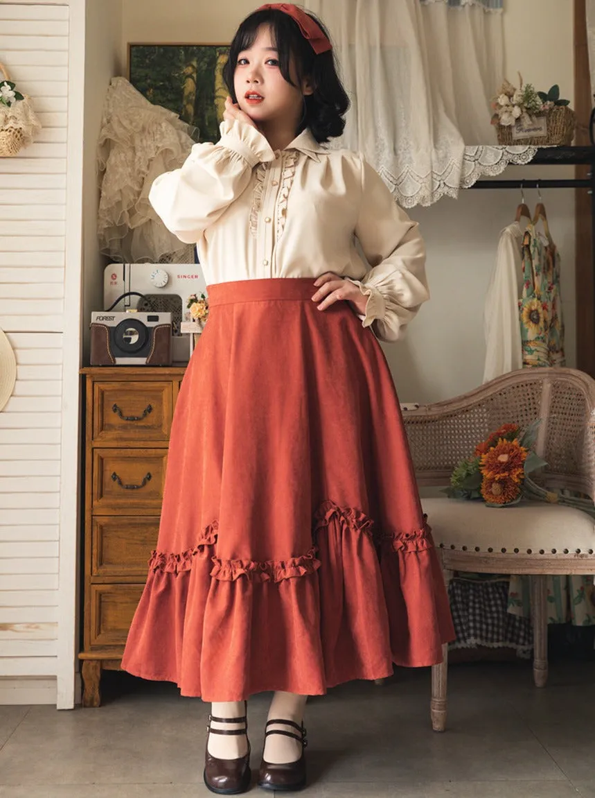 Skirt Frilled Petal Retro Pendant