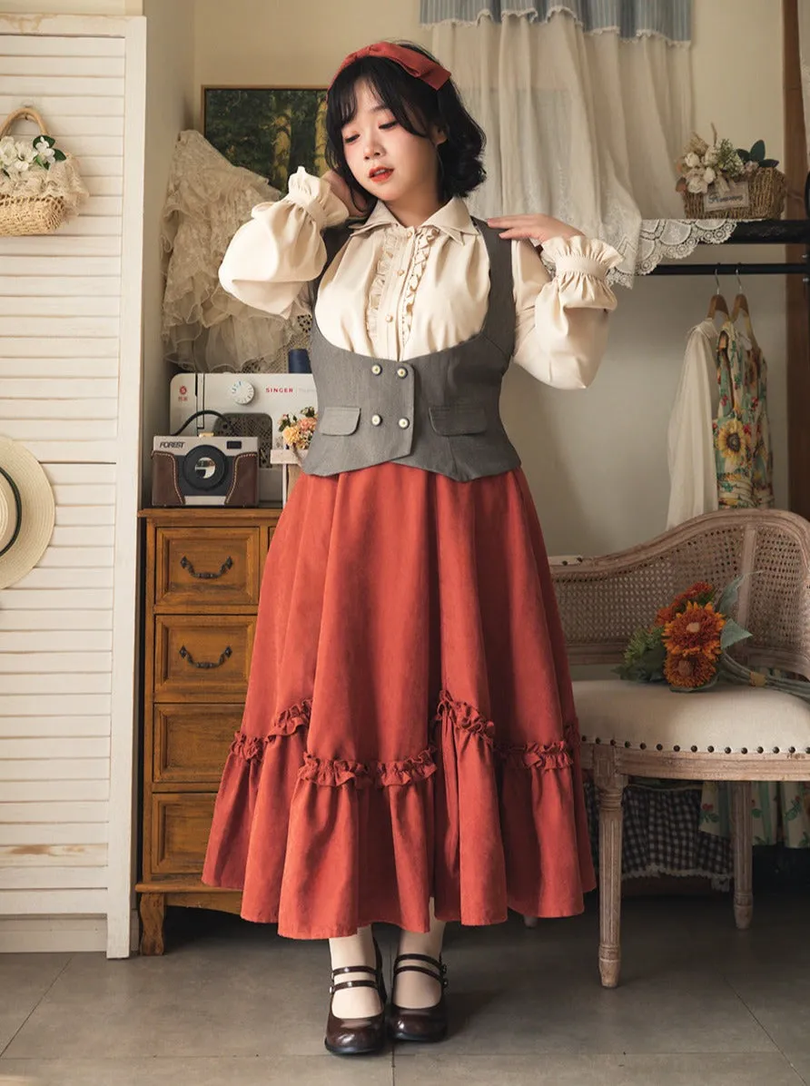 Skirt Frilled Petal Retro Pendant