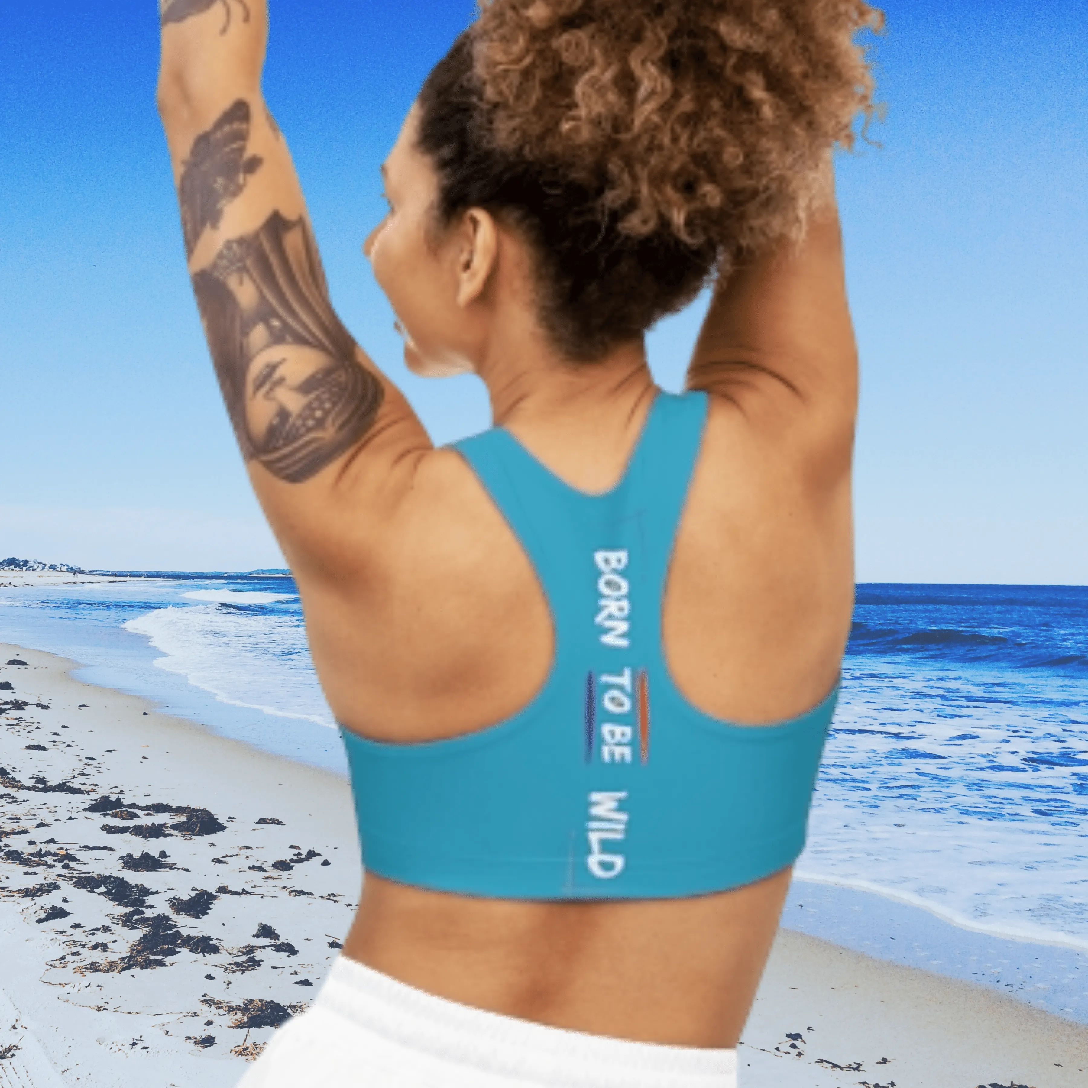 Sports Bra (Born to be wild) Turquoise