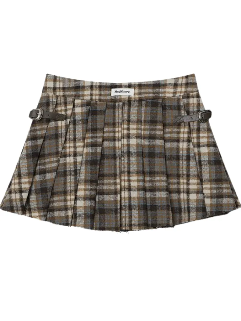 Style All Skirt Check Maillard Match Retro
