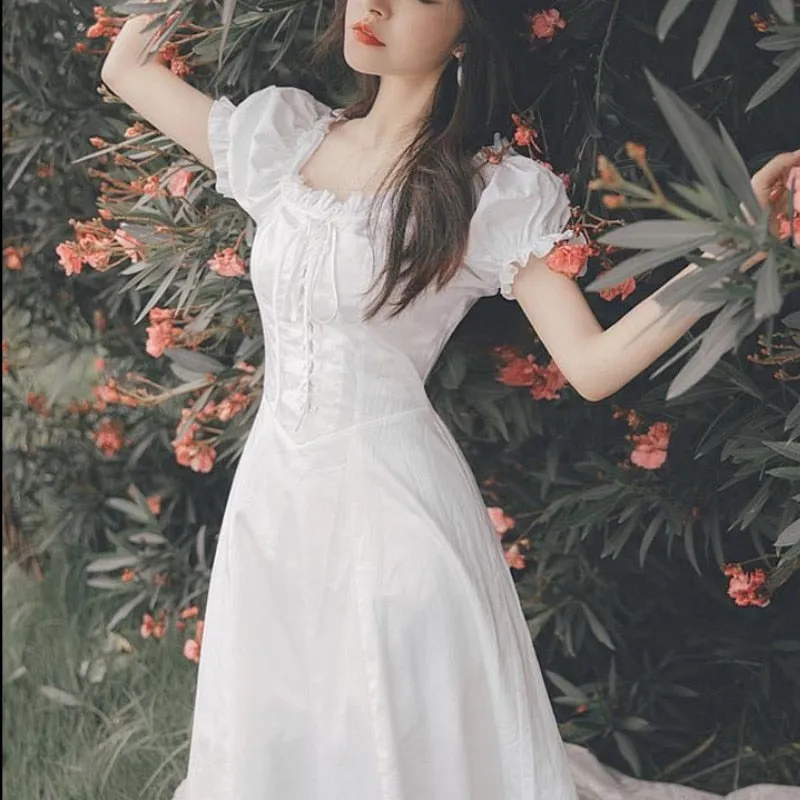 Sweet Puff Sleeve Fairy Dress