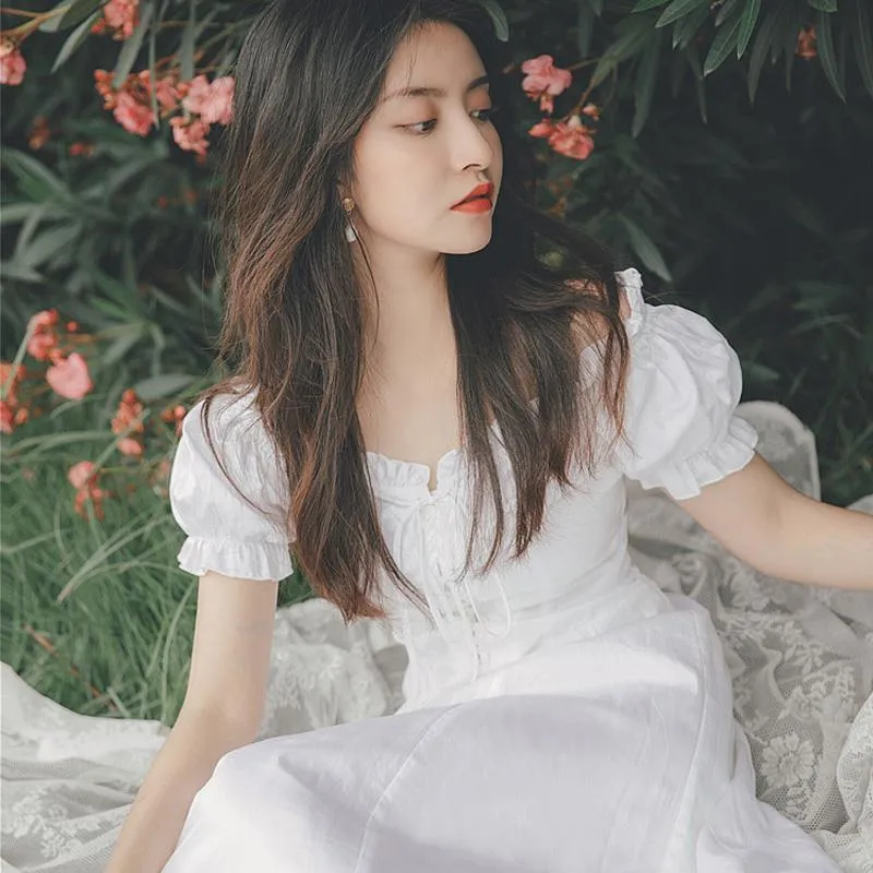 Sweet Puff Sleeve Fairy Dress