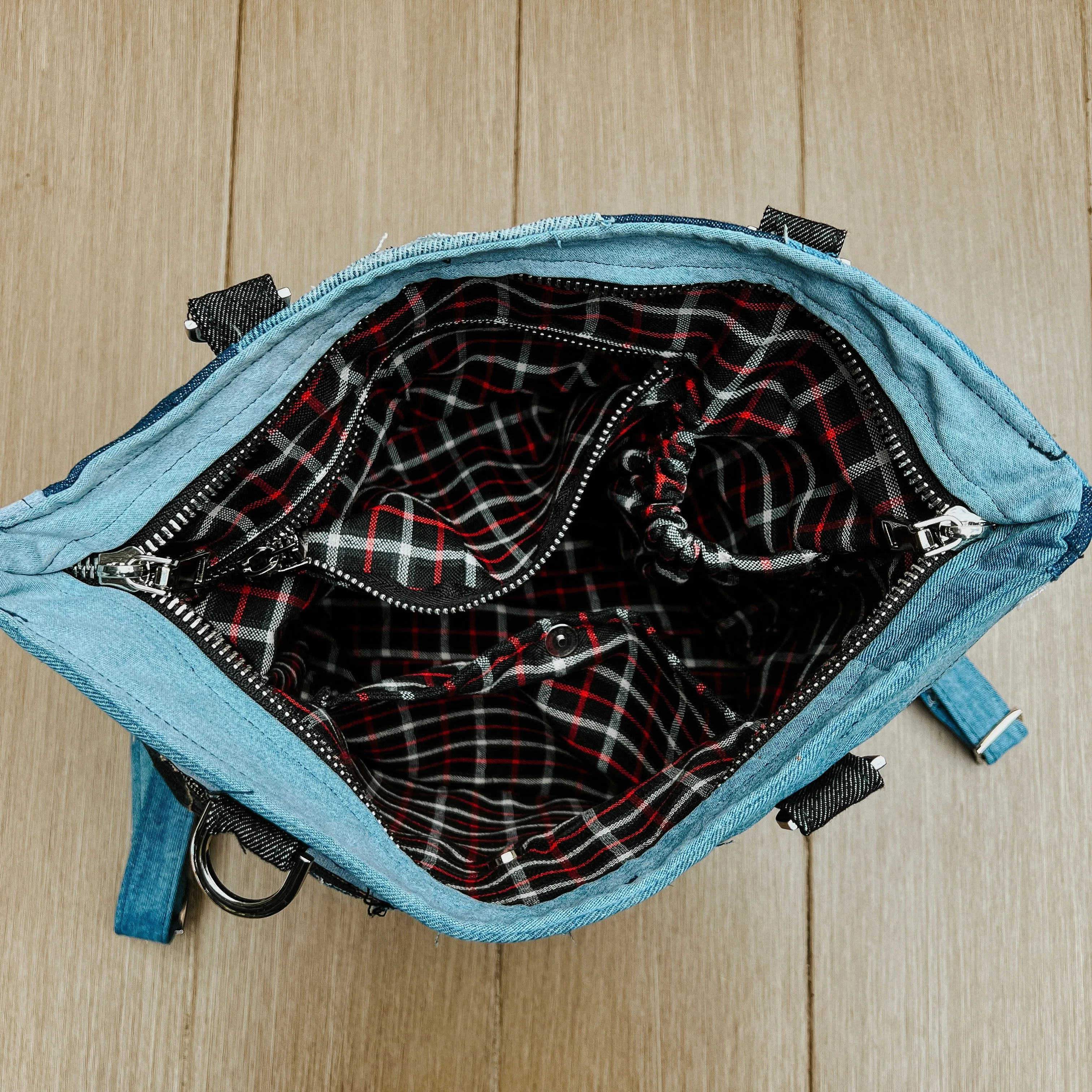 Upcycled Denim Bag Crossbody Denim Tote Bag Convertible Bag Backpack