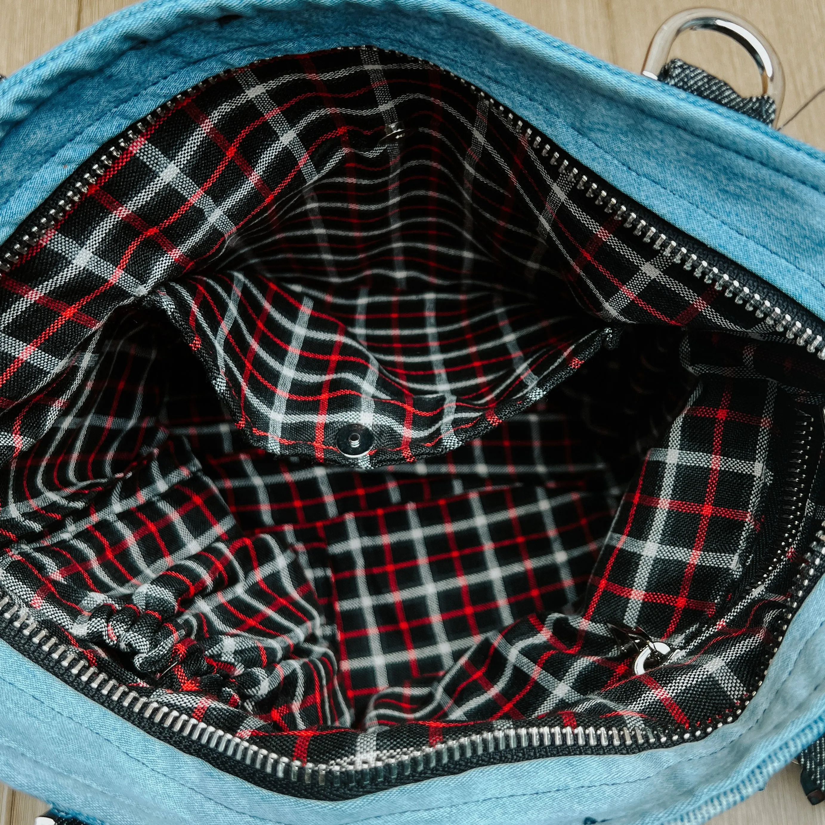 Upcycled Denim Bag Crossbody Denim Tote Bag Convertible Bag Backpack